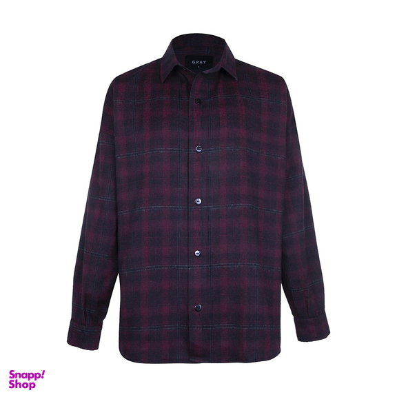 پیراهن مردانه گری (Gray) طرح Gray Maroon