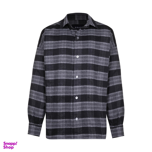 پیراهن مردانه گری (Gray) طرح Gray Black Coral