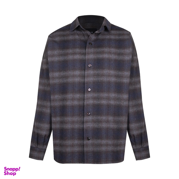 پیراهن مردانه گری (Gray) طرح Gray Oxford Blue