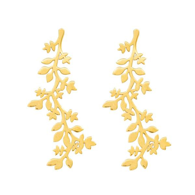 گوشواره طلا 18 عیار زنانه سانا گالری طرح برگ کد 1211D9135