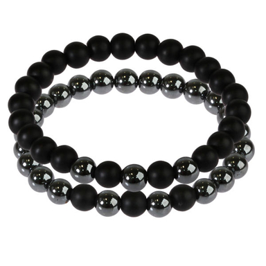 دستبند سنگ مردانه اقلیمه (Eghlimeh) مدل DB492 مجموعه 2 عددی