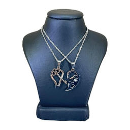 گردنبند مدل قلب و کلید کد 554009 مجموعه 2 عددی