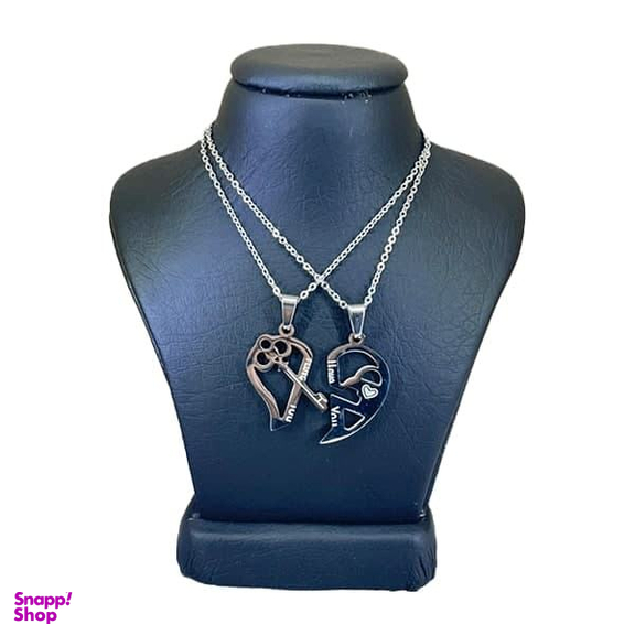 گردنبند مدل قلب و کلید کد 554009 مجموعه 2 عددی