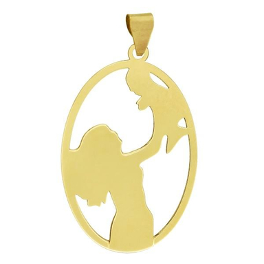 آویز گردنبند طلا 18 عیار زنانه شمیم گلد گالری طرح مادر و کودک کد UN062