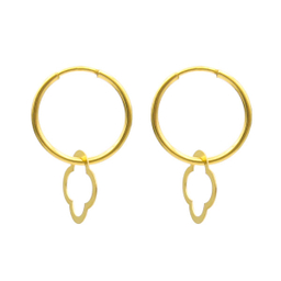 گوشواره طلا 18 عیار زنانه کاپانی مدل حلقه ای با آویز کد KE016