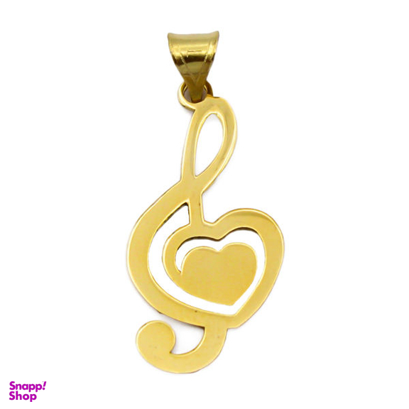 آویز گردنبند طلا 18 عیار زنانه کاپانی طرح ملودی و قلب کد KP025