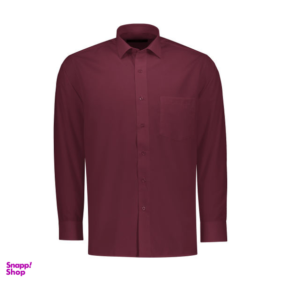 پیراهن آستین بلند مردانه مدل Z.E45YT رنگ زرشکی