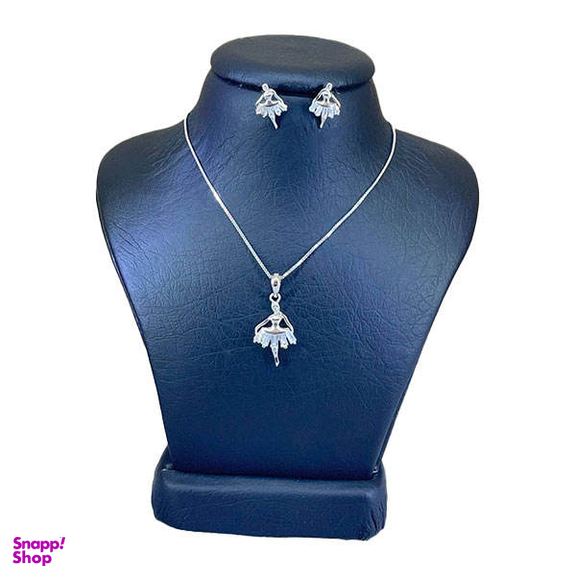نیم ست نقره زنانه مدل بالرین و فرشته کد 68135