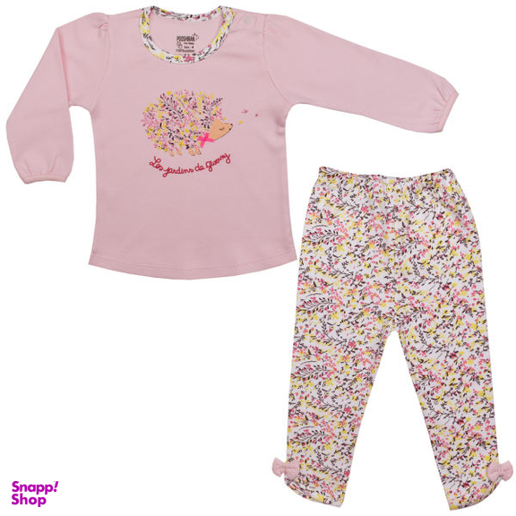 ست تی شرت آستین بلند و شلوار نوزادی پوشیران مدل جوجه تیغی