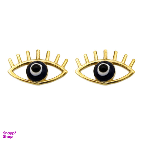 گوشواره طلا 18 عیار زنانه کاپانی طرح چشم نظر کد ke012