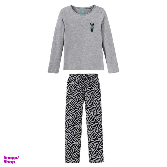 ست تی شرت و شلوار دخترانه پیپرتس مدل 258468 رنگ طوسی