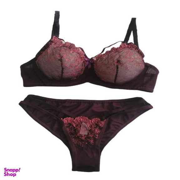 ست شورت و سوتین زنانه تیریتی مدل توری گلدوزی