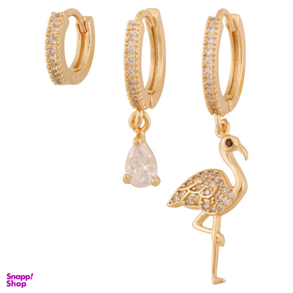 گوشواره زنانه وای اس ایکس مدل فلامینکو کد E3681 مجموعه 3 عددی