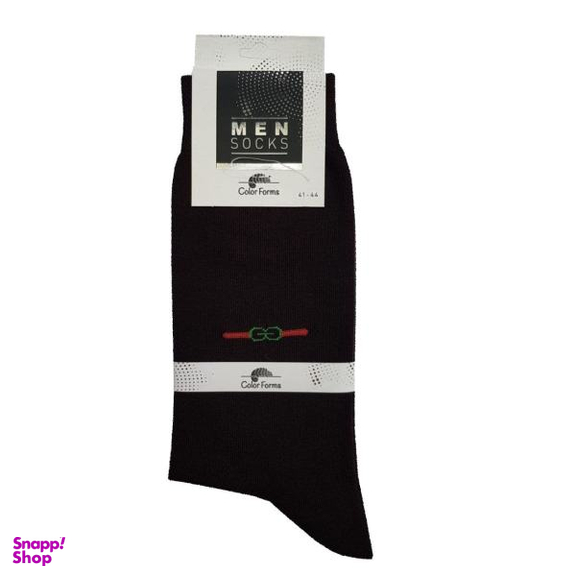 جوراب مردانه کالر فورمز مدل عینکی رنگ قهوه ای تیره