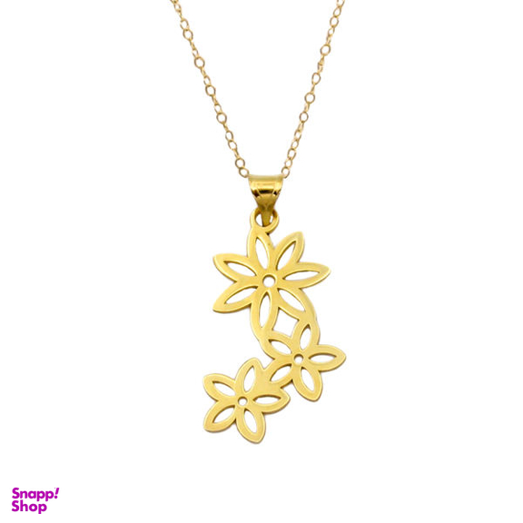 گردنبند طلا 18 عیار زنانه کاپانی مدل گل کد KN022