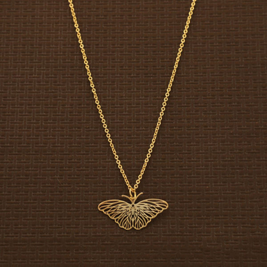 گردنبند طلا 18 عیار زنانه شمیم گلد گالری مدل پروانه کد ST113