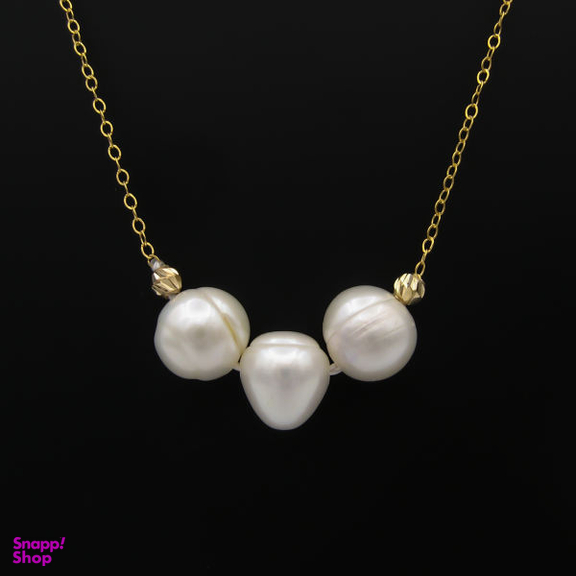 گردنبند طلا 18 عیار زنانه کاپانی مدل مروارید باروک کد KN065