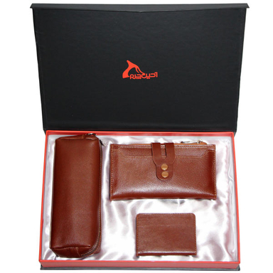 ست هدیه زنانه چرم طبیعی آدین چرم مدل Ds45.A
