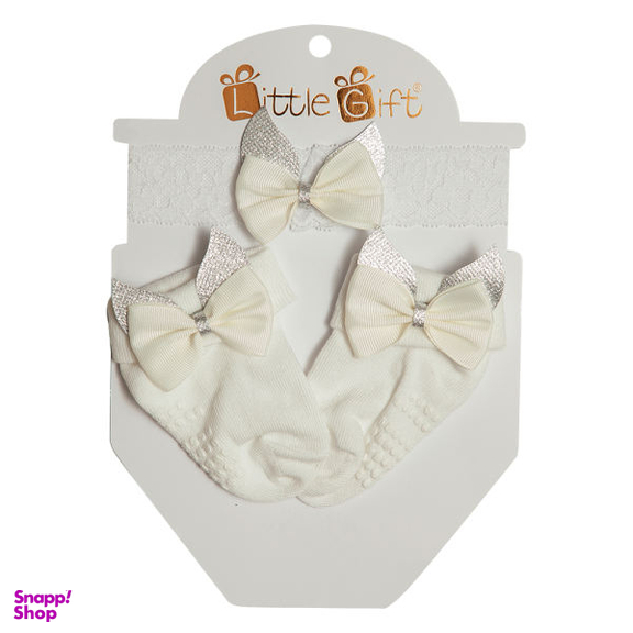 ست هدبند و جوراب نوزادی طرح پاپیون مدل 8554