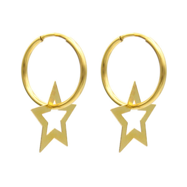 گوشواره طلا 18 عیار زنانه کاپانی مدل ستاره کد KE020