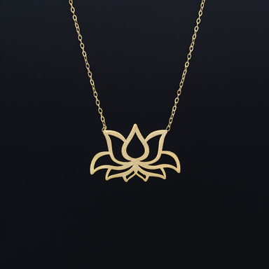 گردنبند طلا 18 عیار زنانه کاپانی طرح گل کد KN008