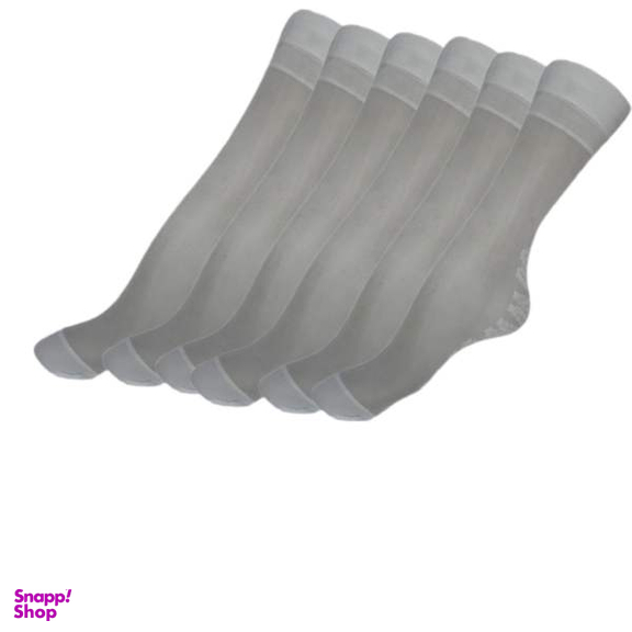 جوراب زنانه مدل پارزین رنگ سفید بسته 6 عددی
