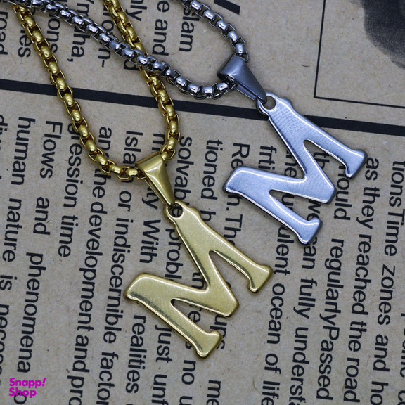 گردنبند مردانه طرح حرف M کد h03