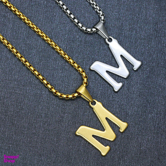 گردنبند مردانه طرح حرف M کد h03