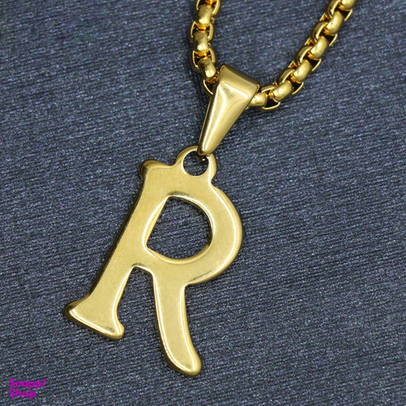 گردنبند مردانه طرح حرف R کد h020