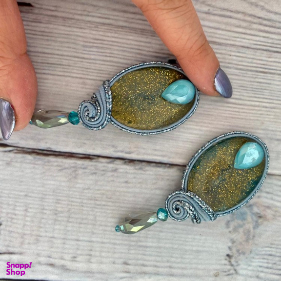 گوشواره زنانه آویزه مدل درباری دوزی کد avz198