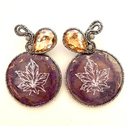 گوشواره زنانه آویز مدل گوشواره درباردوزی کد avz197