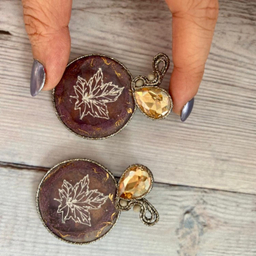 گوشواره زنانه آویز مدل گوشواره درباردوزی کد avz197