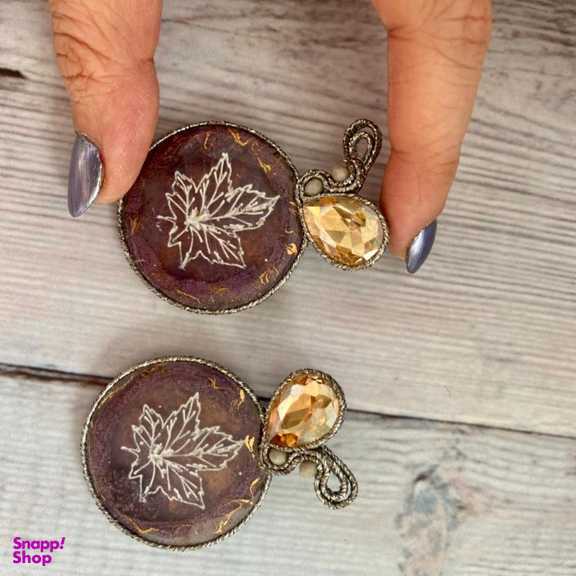 گوشواره زنانه آویز مدل گوشواره درباردوزی کد avz197