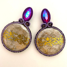 گوشواره زنانه آویزه مدل درباردوزی کد avz195