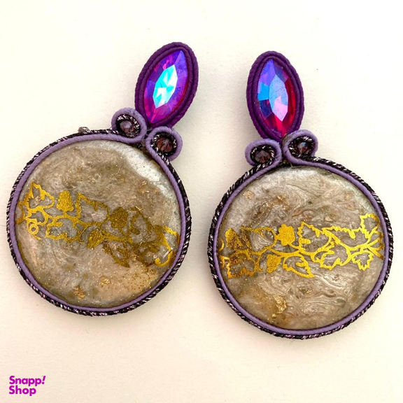 گوشواره زنانه آویزه مدل درباردوزی کد avz195