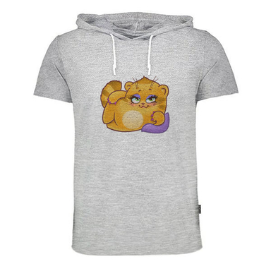 تی شرت کلاه دار زنانه به رسم (Behrasm) مدل استیکر گربه کد 9132