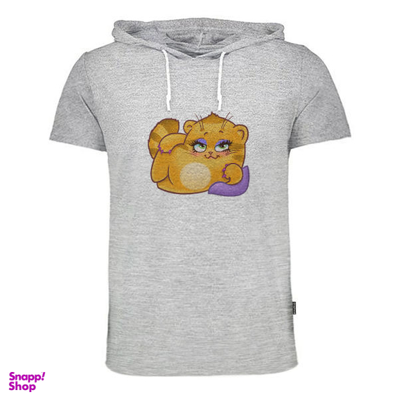 تی شرت کلاه دار زنانه به رسم (Behrasm) مدل استیکر گربه کد 9132