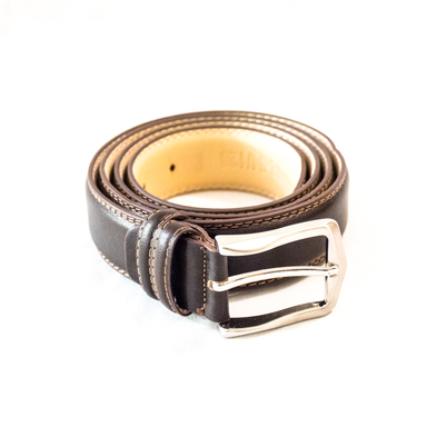 کمربند چرم طبیعی آروین چرم (Arvin Leather) کد AR-D10 قهوه ای تیره