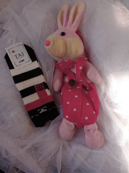 جوراب بچه گانه تاج (Taj) مدل عروسکی طرح راه راه