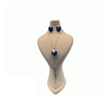 نیم ست زنانه مدل قلب سواروسکی Blue