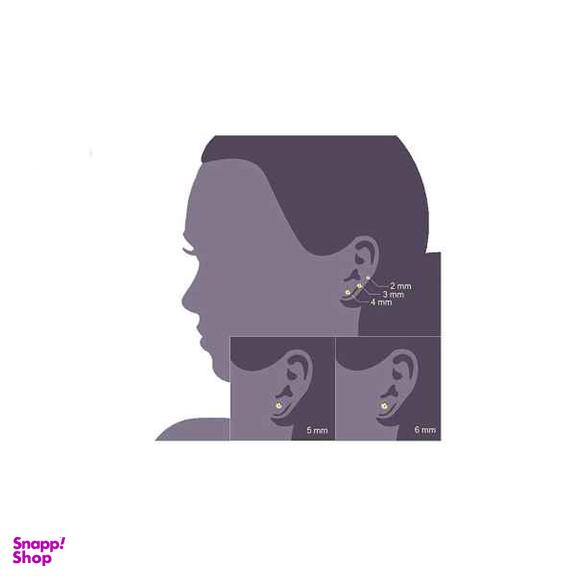 گوشواره میخی طرح تک نگین مدل 856 سایز 5