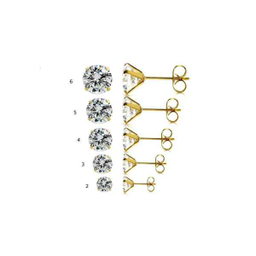 گوشواره میخی طرح تک نگین مدل 856 سایز 5