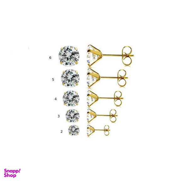 گوشواره میخی طرح تک نگین مدل 856 سایز 5