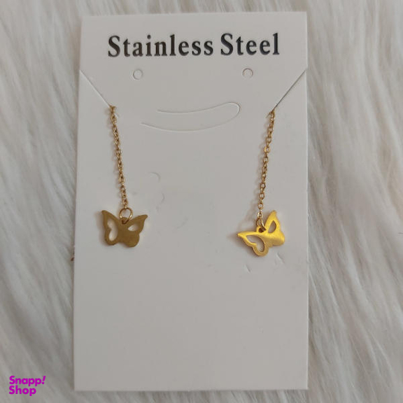 گوشواره زنانه مدل بخیه طرح پروانه کد butf115