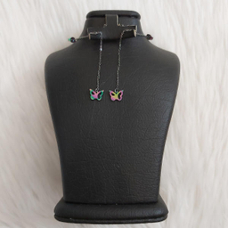 گوشواره زنانه مدل بخیه طرح پروانه کد butf115
