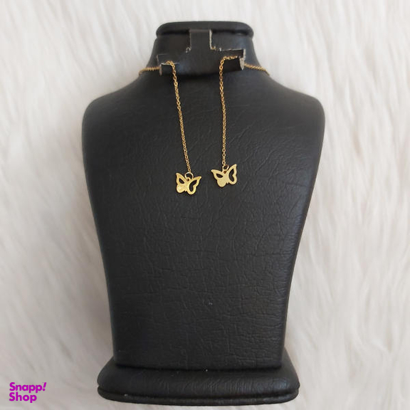 گوشواره زنانه مدل بخیه طرح پروانه کد butf115