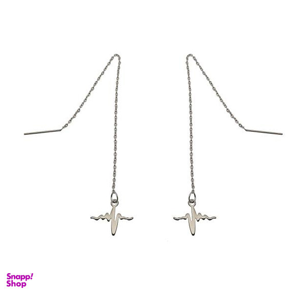 گوشواره زنانه مدل بخیه ای طرح ضربان کد 480GUZ