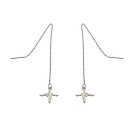 گوشواره زنانه مدل بخیه ای طرح ضربان کد 480GUZ