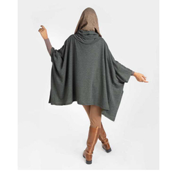 پانچو یقه اسکی آر ان اس (RNS) کد 11080886 رنگ طوسی سبز