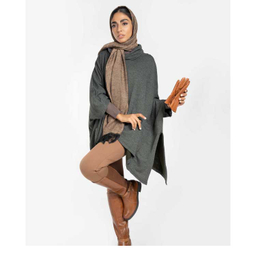 پانچو یقه اسکی آر ان اس (RNS) کد 11080886 رنگ طوسی سبز